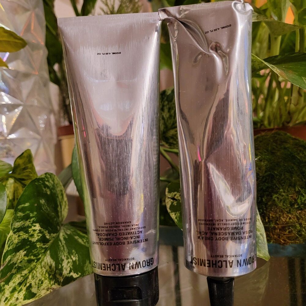 💋Lot 2x💋 GROWN ALCHEMIST Biological Beauty Purifying Body Exfoliant & Cream 💋